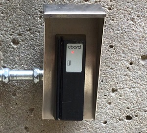 Magstripe (swipe) card reader on wall